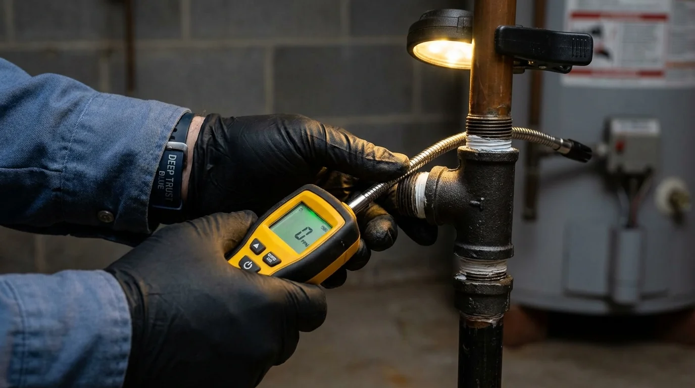 Gas leak detection with electronic sniffer by Johns Plumbing LLC in Guaynabo